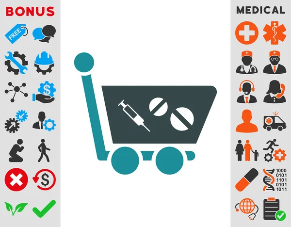 Medication Shopping Cart Icon — Stock Photo, Image