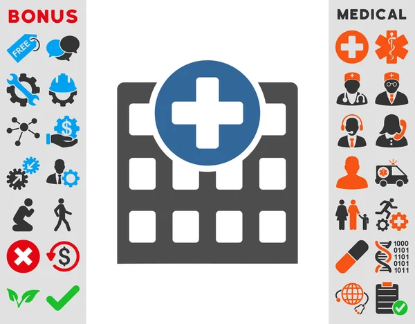 Ziekenhuis platte pictogram — Stockfoto