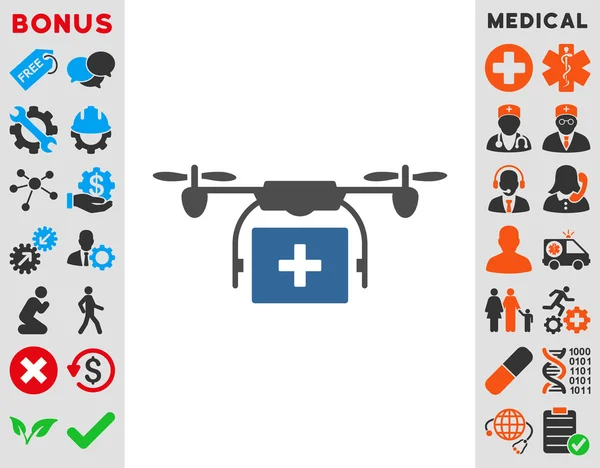 Икона доставки медицинских беспилотников — стоковое фото