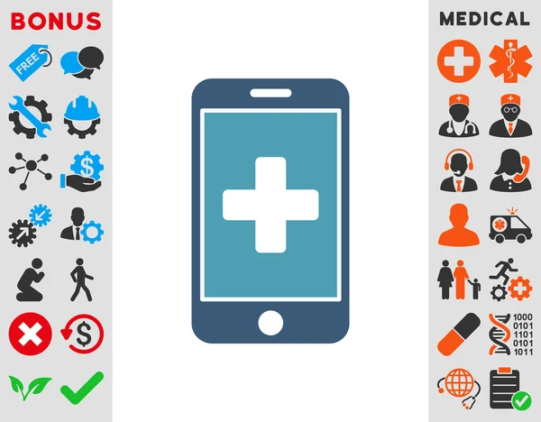 Mobiele geneeskunde pictogram — Stockfoto