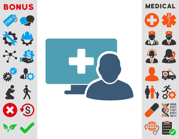 Icono de medicina en línea — Foto de Stock