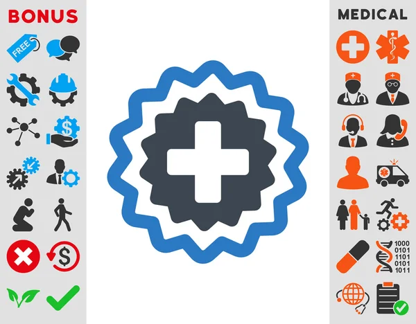 Medical Cross Stamp Icon — Stock Photo, Image