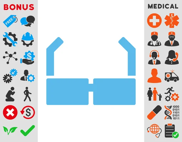안경 플랫 아이콘 — 스톡 사진