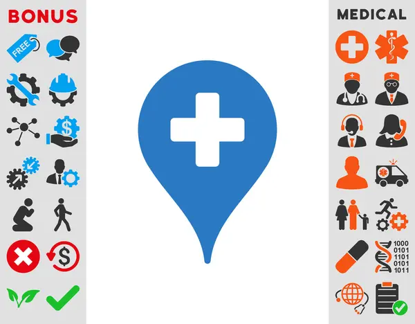 Klinik harita işaretçi simgesi — Stok fotoğraf