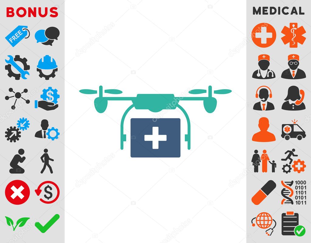 Medical Drone Shipment Icon