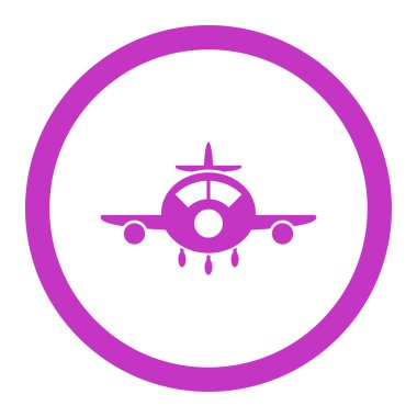 Uçak yuvarlak vektör simgesi