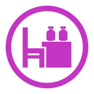 Eczacı tablo yuvarlak vektör simgesi