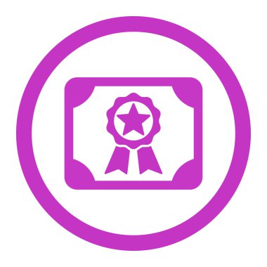 Ödülü Diploma yuvarlak vektör simgesi