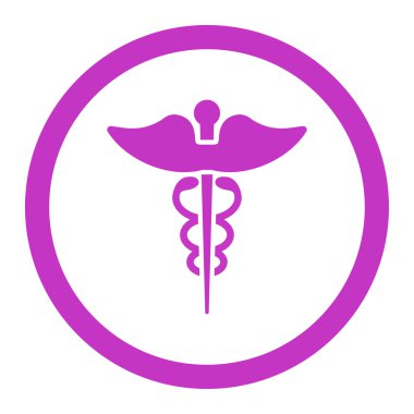 Caduceus yuvarlak vektör simgesi