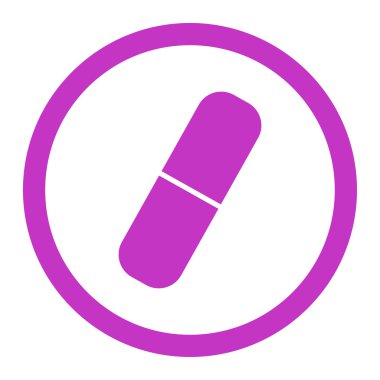 Kapsül yuvarlak vektör simgesi