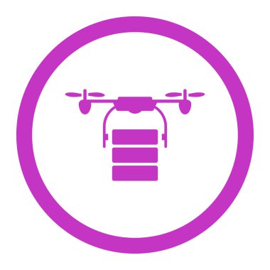 Kargo uçağı yuvarlak vektör simgesi