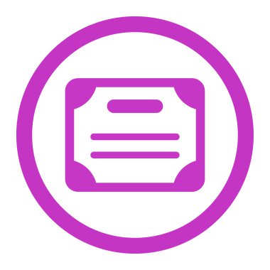 Sertifika yuvarlak vektör simgesi