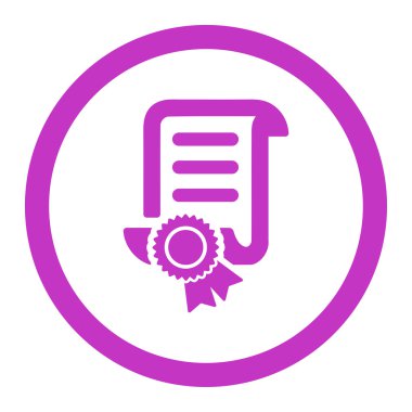 Sertifikalı kaydırma belge yuvarlak vektör simgesi