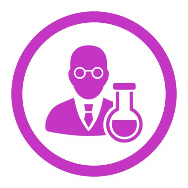 Kimyager yuvarlak vektör simgesi