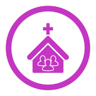 Kilise yuvarlak vektör simgesi