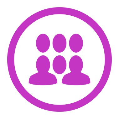 Kalabalık yuvarlak vektör simgesi