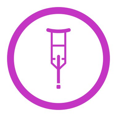 Koltuk değneği yuvarlak vektör simgesi