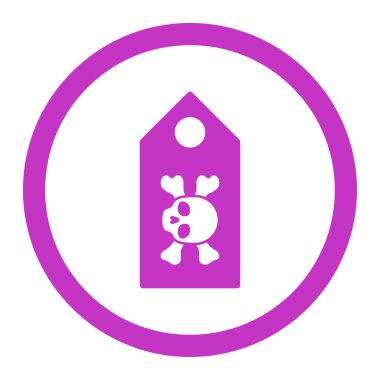 Ölüm etiket yuvarlak vektör simgesi