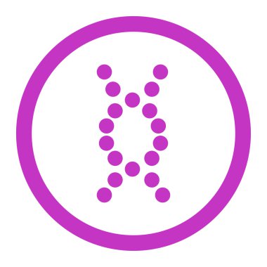 DNA sarmal yuvarlak vektör simgesi