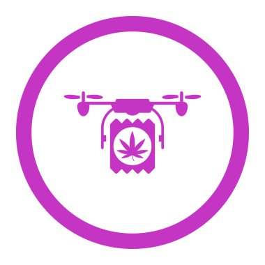 Uyuşturucu uçağı teslim yuvarlak vektör simgesi