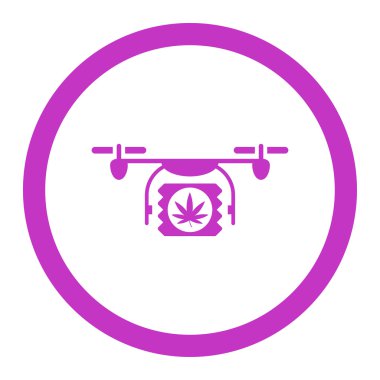 Uyuşturucu dron sevk irsaliyesi yuvarlak vektör simgesi