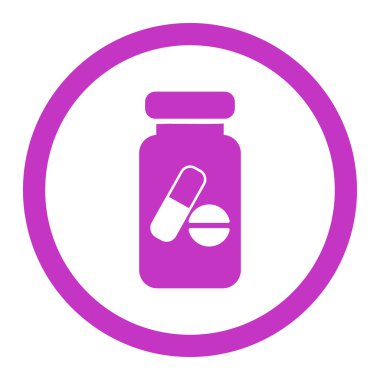 Uyuşturucu Phial yuvarlak vektör simgesi