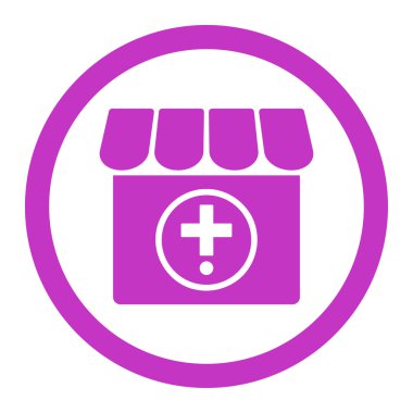 Eczane yuvarlak vektör simgesi