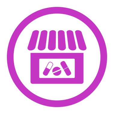 Eczane yuvarlak vektör simgesi