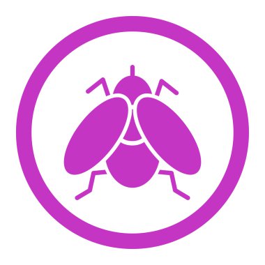 Sinek yuvarlak vektör simgesi