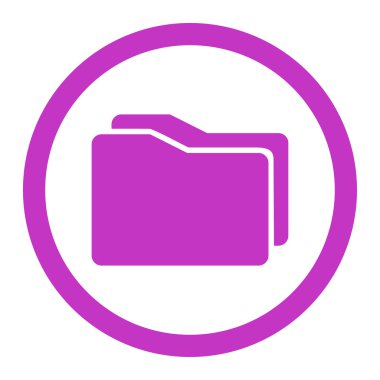 Klasörleri yuvarlak vektör simgesi