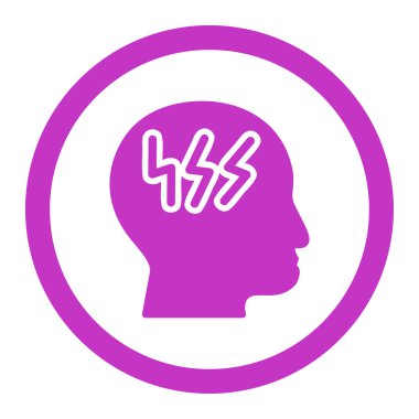 Baş ağrısı yuvarlak vektör simgesi