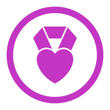 Kalp Ödülü yuvarlak vektör simgesi