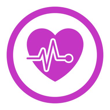 Kalp nabız yuvarlak vektör simgesi