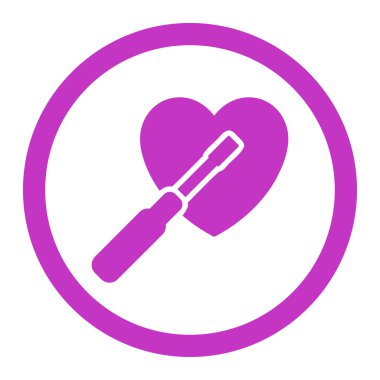 Kalp yuvarlak vektör simge ayarlama