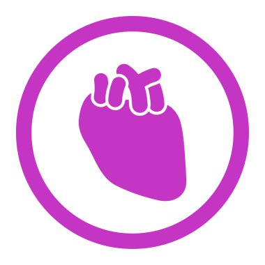 Kalp yuvarlak vektör simgesi