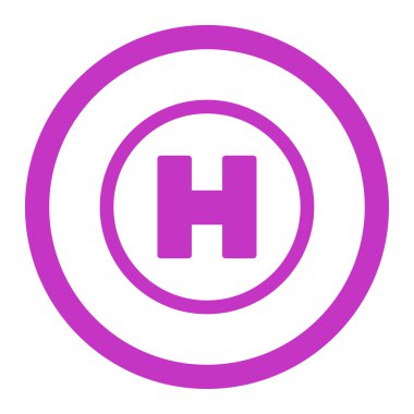 Helikopter iniş yuvarlak vektör simgesi