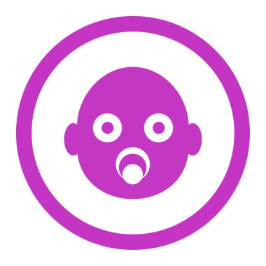 Bebek kafa yuvarlak vektör simgesi