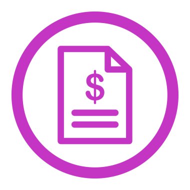 Fatura yuvarlak vektör simgesi