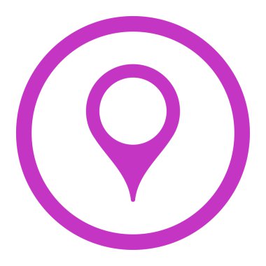 Harita işaretleyici yuvarlak vektör simgesi