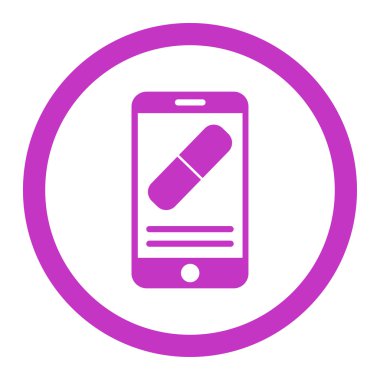 İlaç Online bilgi yuvarlak vektör simgesi