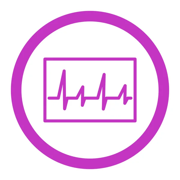 Kardiogramm gerundetes Vektorsymbol — Stockvektor