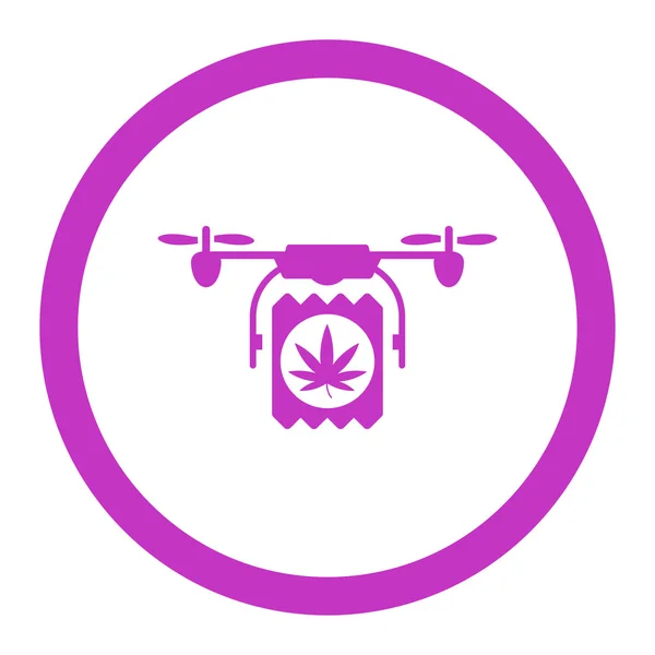 Drogas Drone entrega vetor arredondado Ícone — Vetor de Stock
