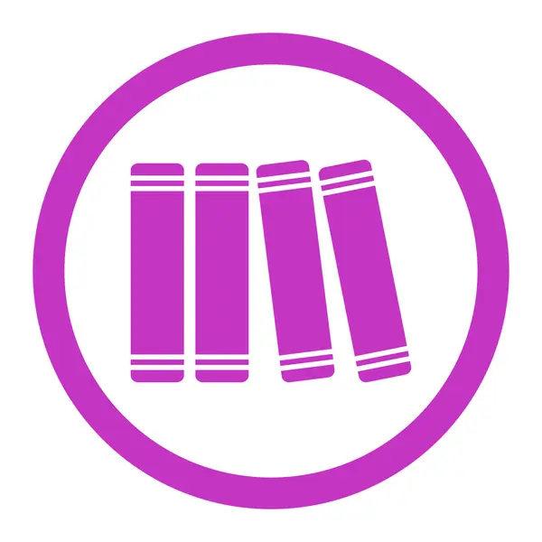 Biblioteca Libros redondeados Vector Icono — Vector de stock