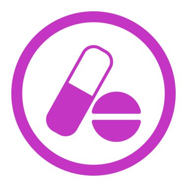 İlaç yuvarlak vektör simgesi