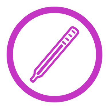 Tıbbi termometre yuvarlak vektör simgesi