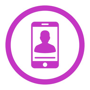 Mobil iletişim yuvarlak vektör simgesi