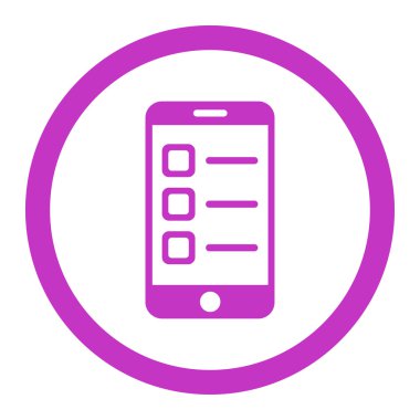 Mobil listesi yuvarlak vektör simgesi