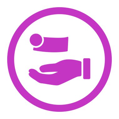 Para ödeme yuvarlak vektör simgesi