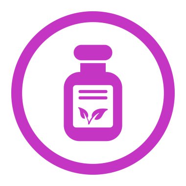 Doğal ilaçlar yuvarlak vektör simgesi