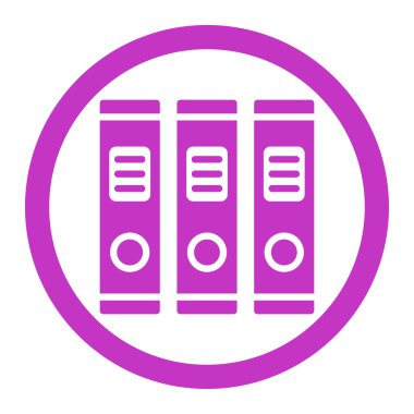 Office kitaplar yuvarlak vektör simgesi